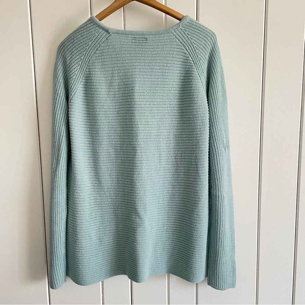 $10 SALE Pastel Crew Neck Sweater Textured Knit Crisscross Detail Women’s Top - Picture 2 of 5